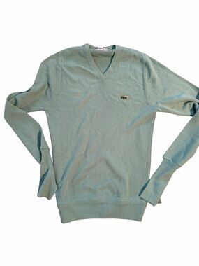 Lacoste Men's V-Neck Sweater in Seafoam Green size S